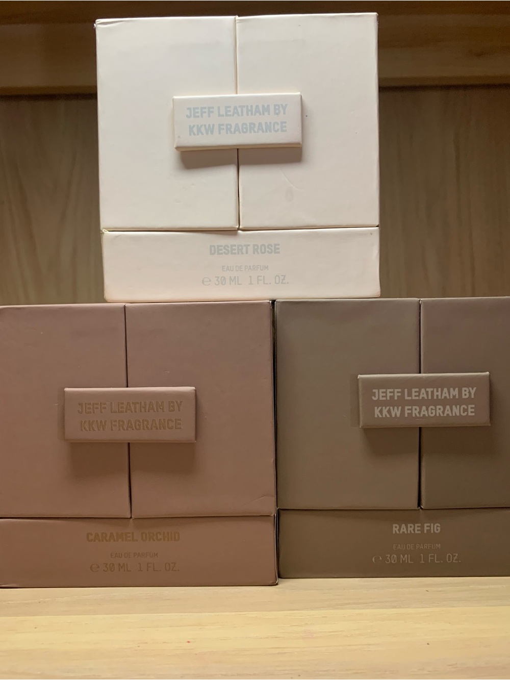 DISCONTINUED KKW Jeff Leatham Desert Rose, Rare Fig, Caramel Orchid Spray Set